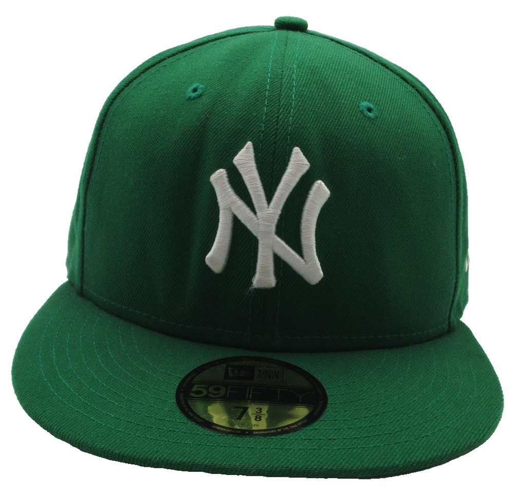 New York Yankees Hat Cap Fitted Mens 7 3/8 Green MLB Baseball 59FIFTY New Era